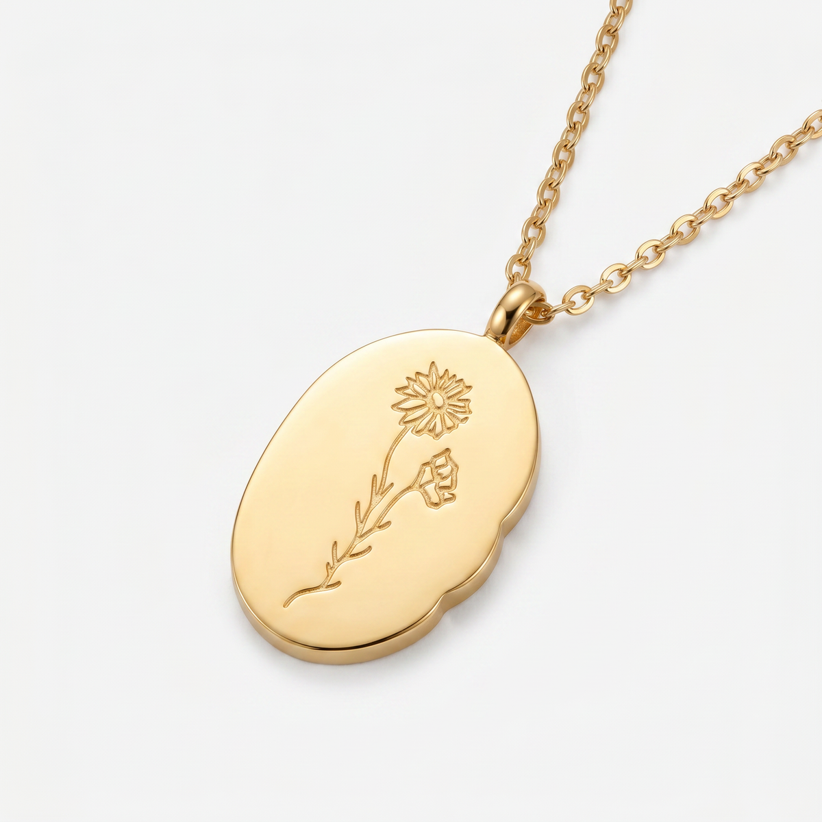 Stainless Steel December Flower Birth Necklace Month