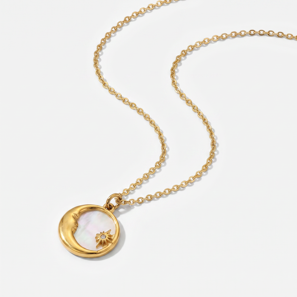 Sunlit, Moonbeam Sun & Moon Necklace