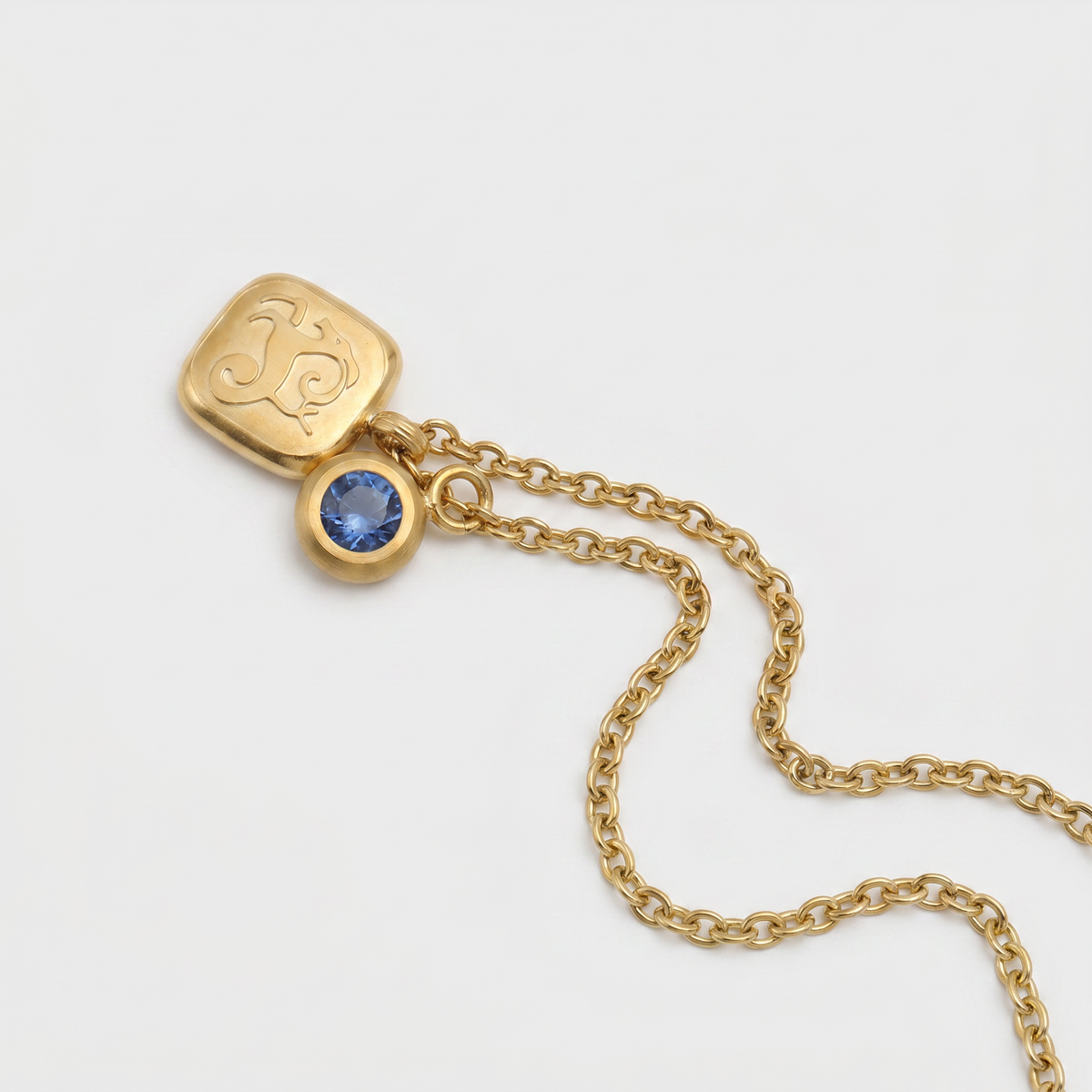 Squircle Constellation Zodiac Birthstone Necklace