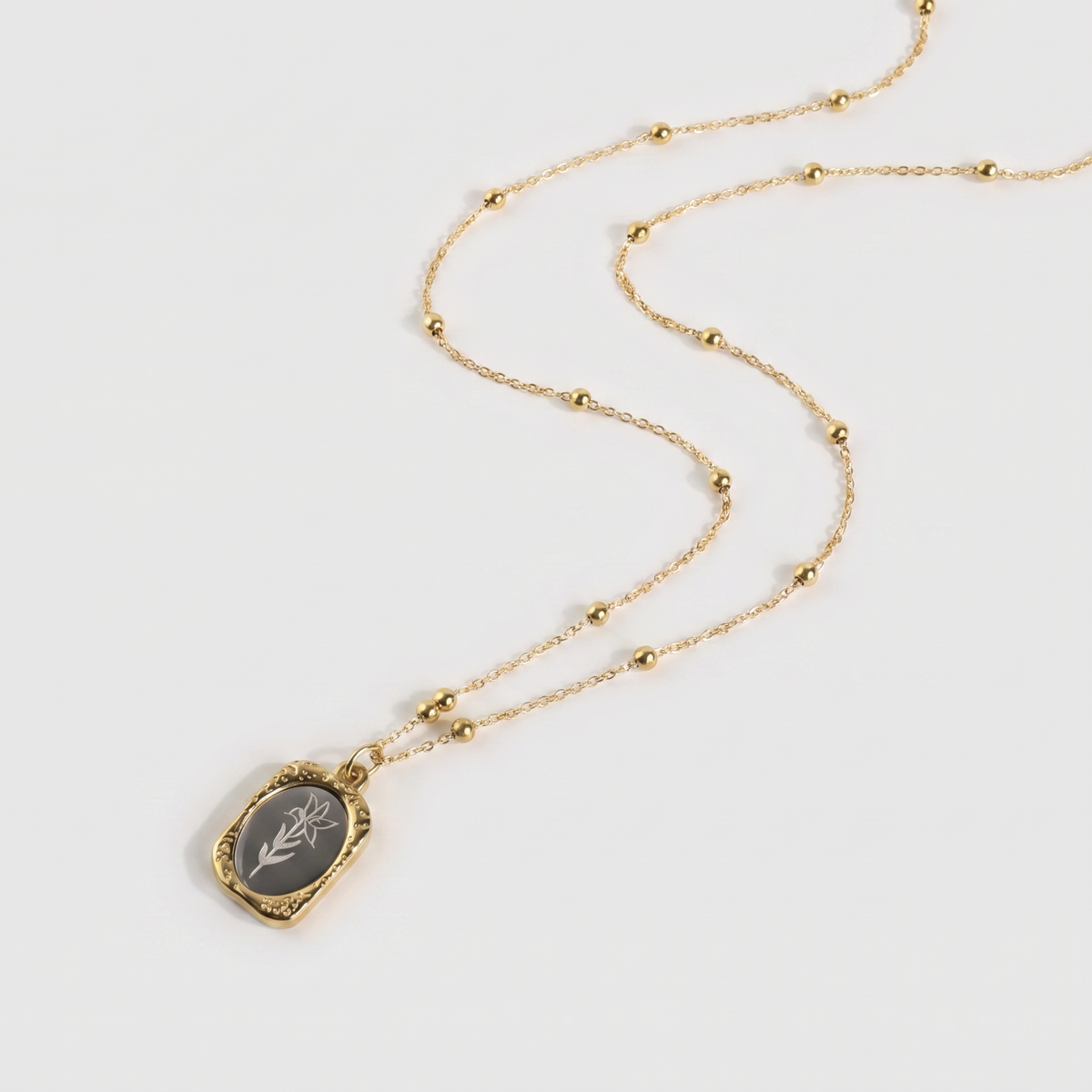 Polished Birthday Flower Mirror Necklace