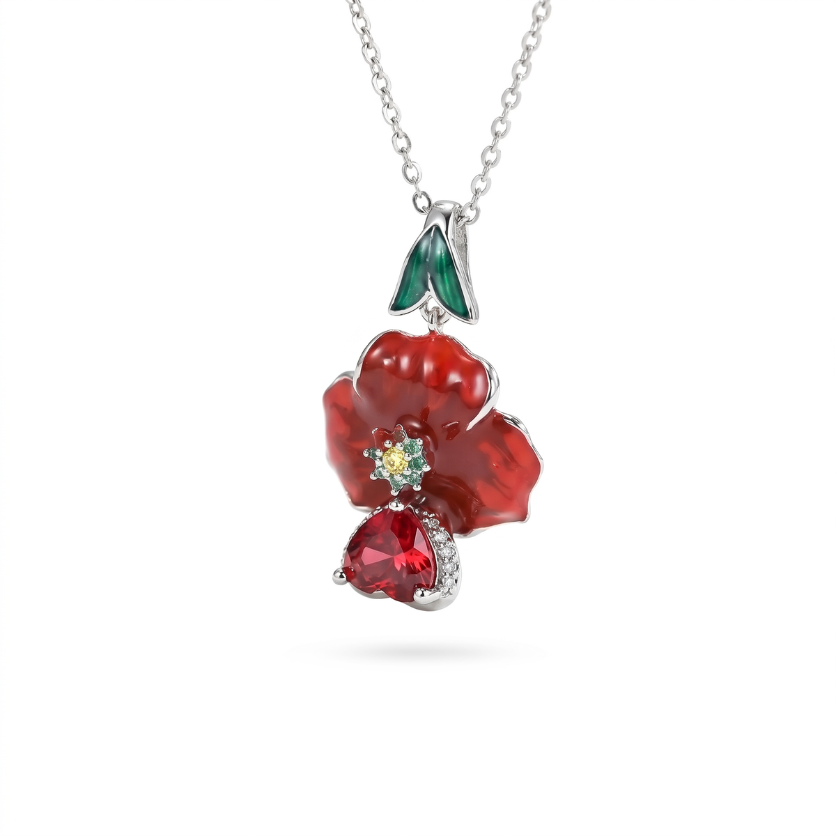Opulent Love Heart-shaped Earrings & Necklace