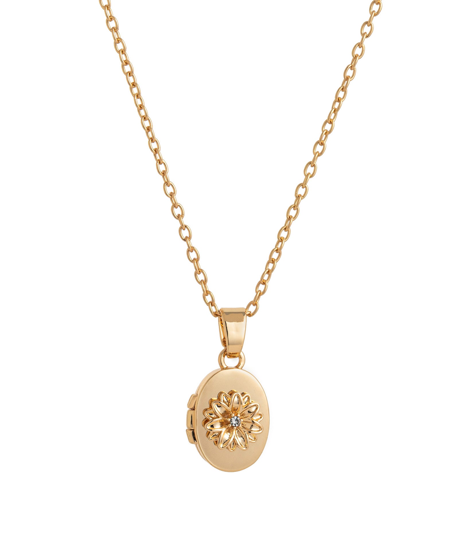 Floral Birthstone Photo Frame Necklace