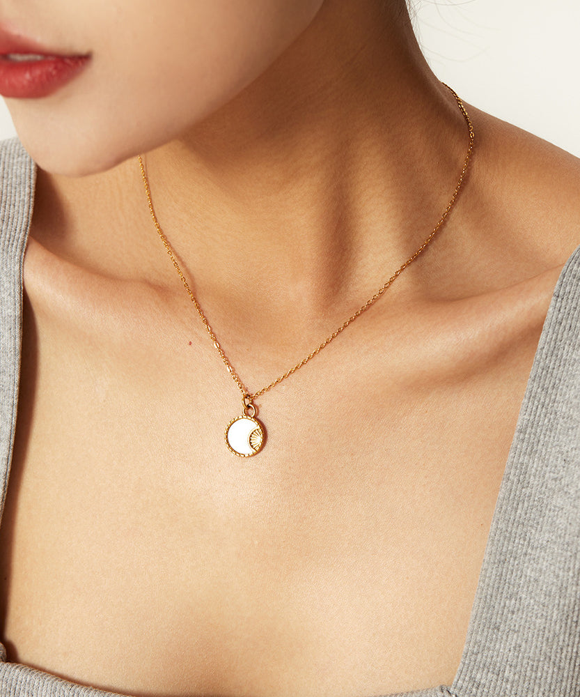 Sunlit, Moonbeam Sun & Moon Necklace
