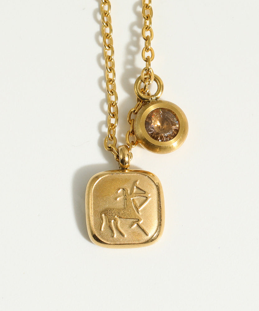 Constellation  Zodiac Birthstone Necklace