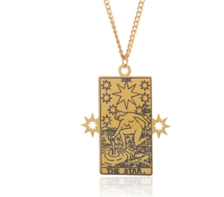 THINK HAVE Twelve Constellation Tarot Necklace Retro Constellation Necklace