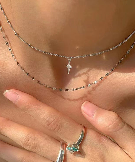 Glossy Geometric Cross Necklace