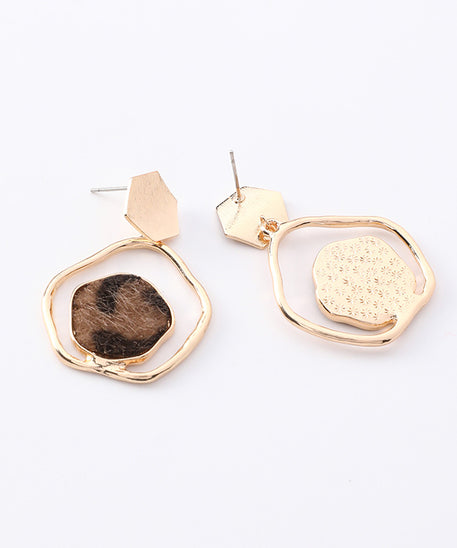 Exclusive Hexagon Leopard Earrings