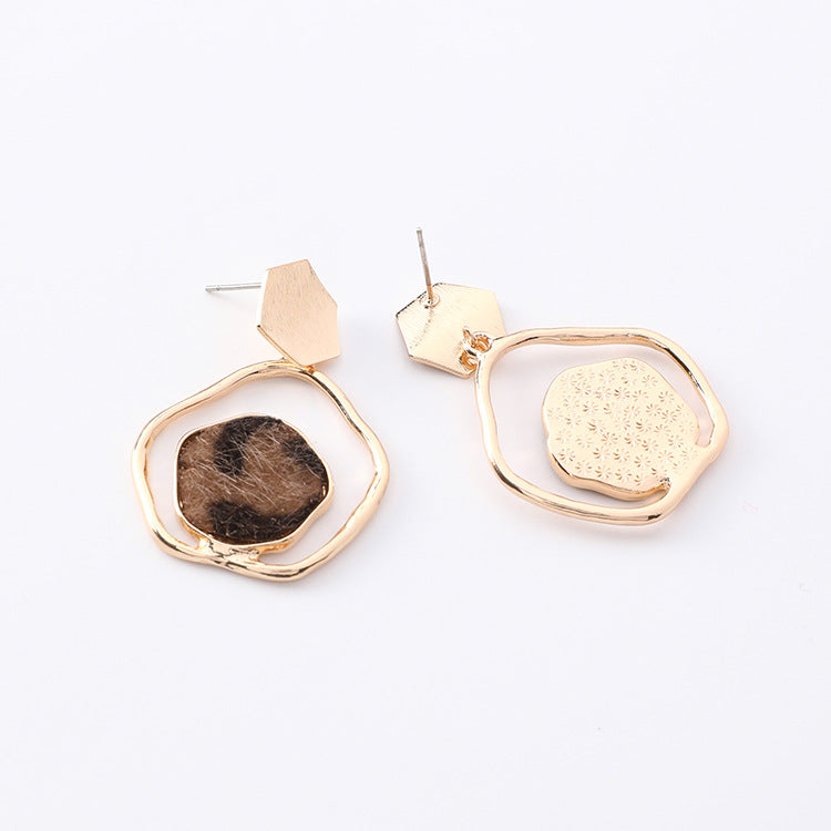 Exclusive Hexagon Leopard Earrings