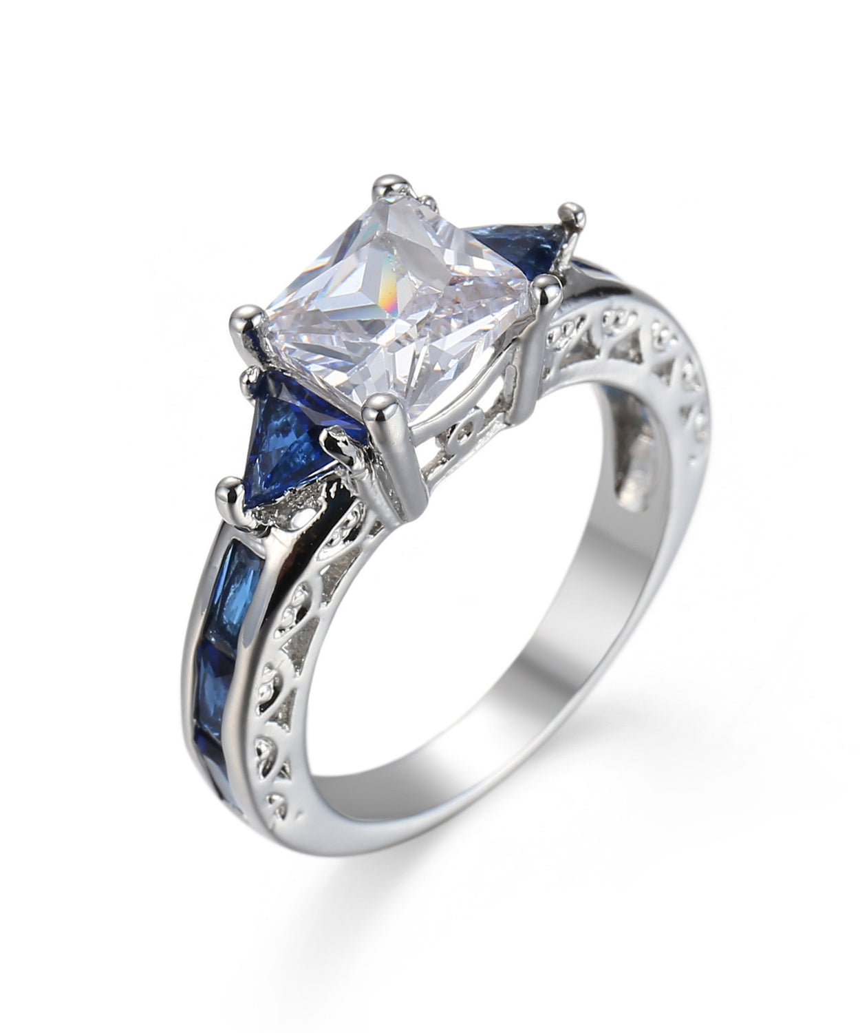 Brazen Rectangular Multi Color Ring