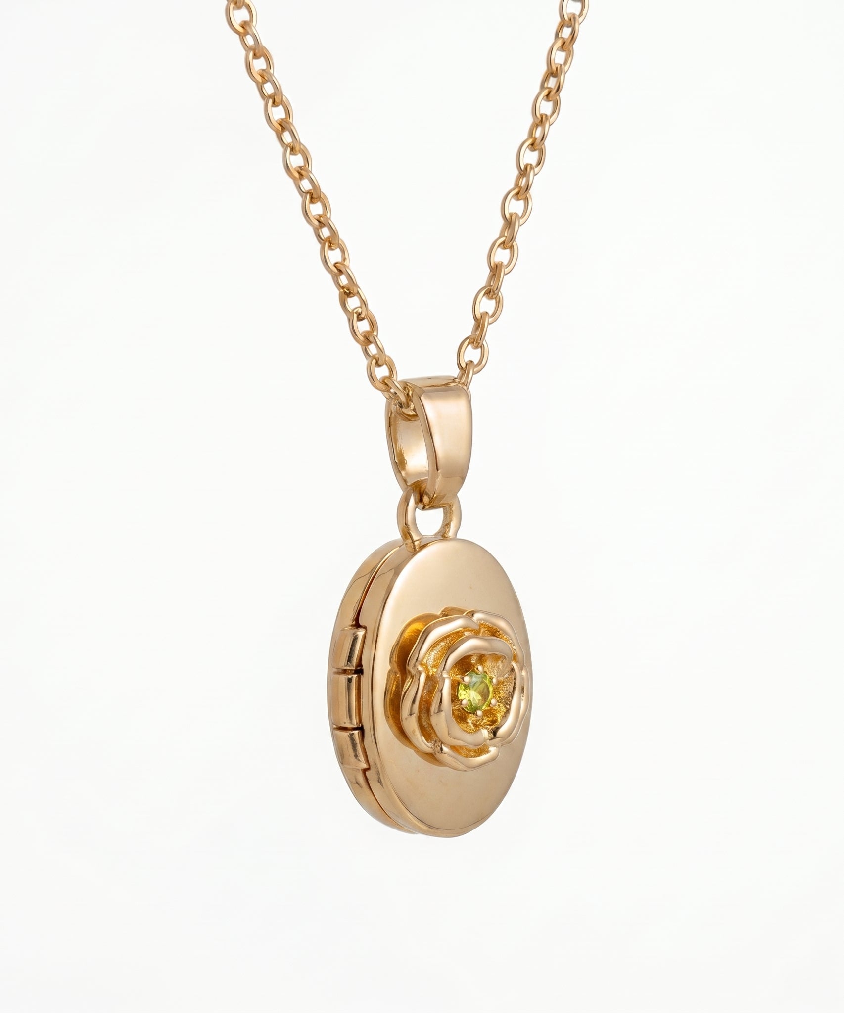 Floral Birthstone Photo Frame Necklace