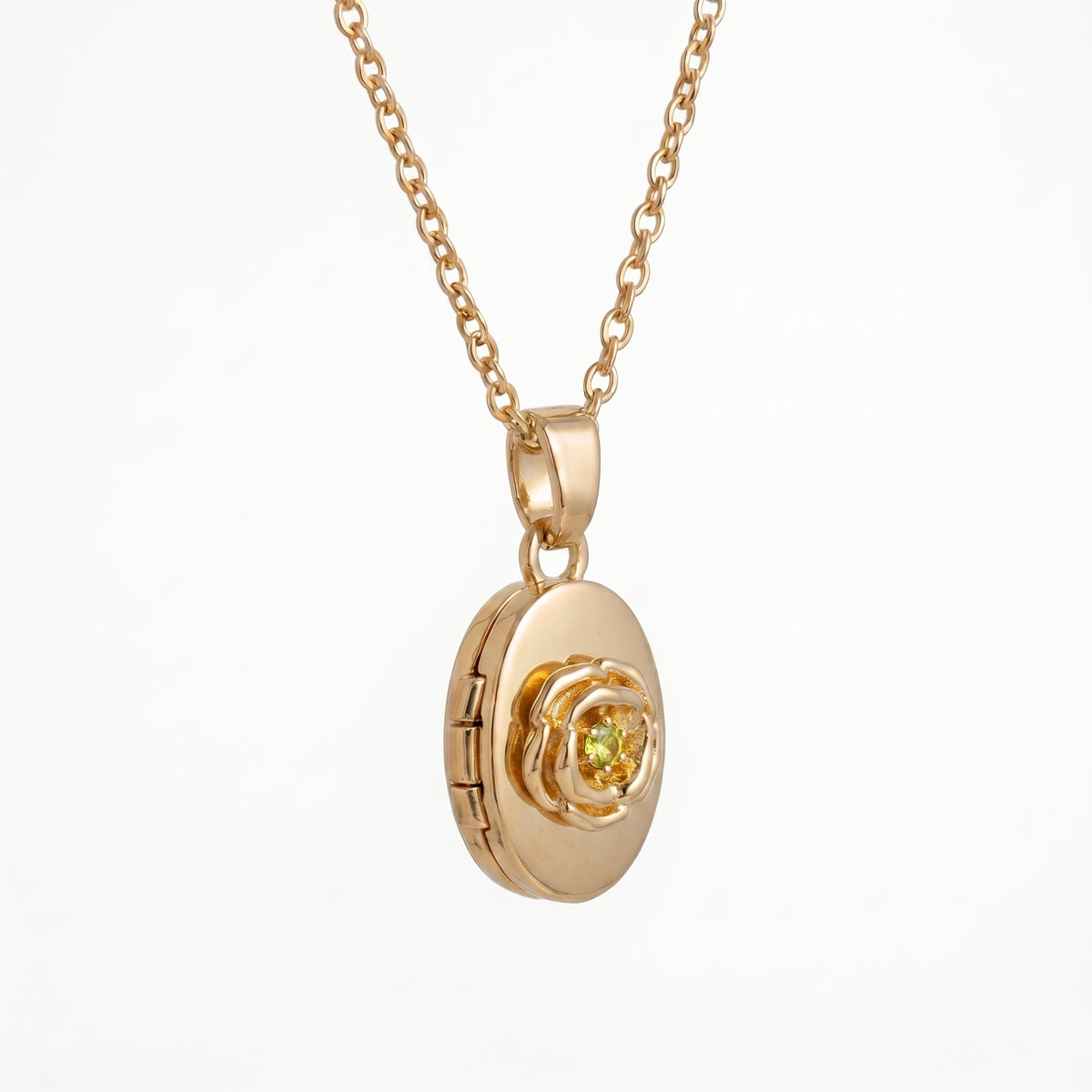 Floral Birthstone Photo Frame Necklace