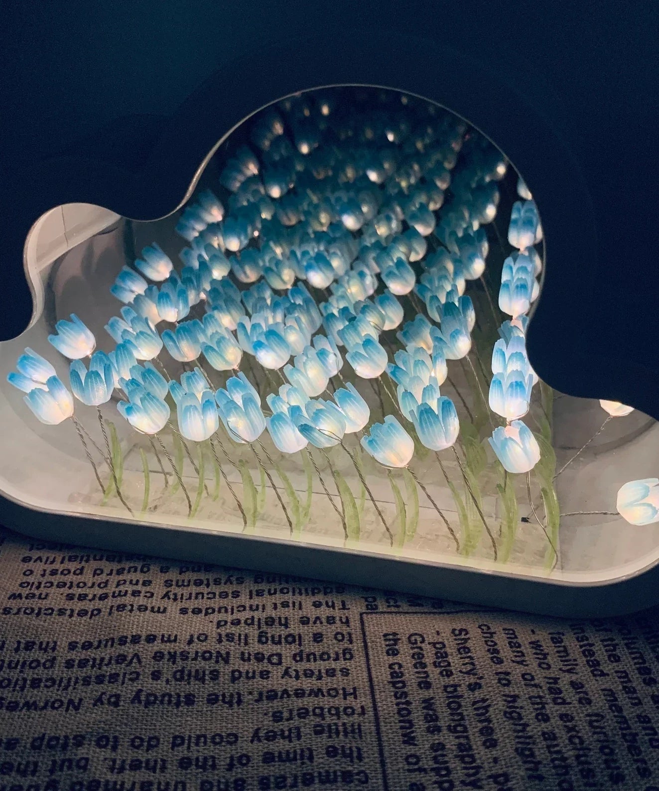 Handmade DIY Cloud Tulip Mirror Night Light