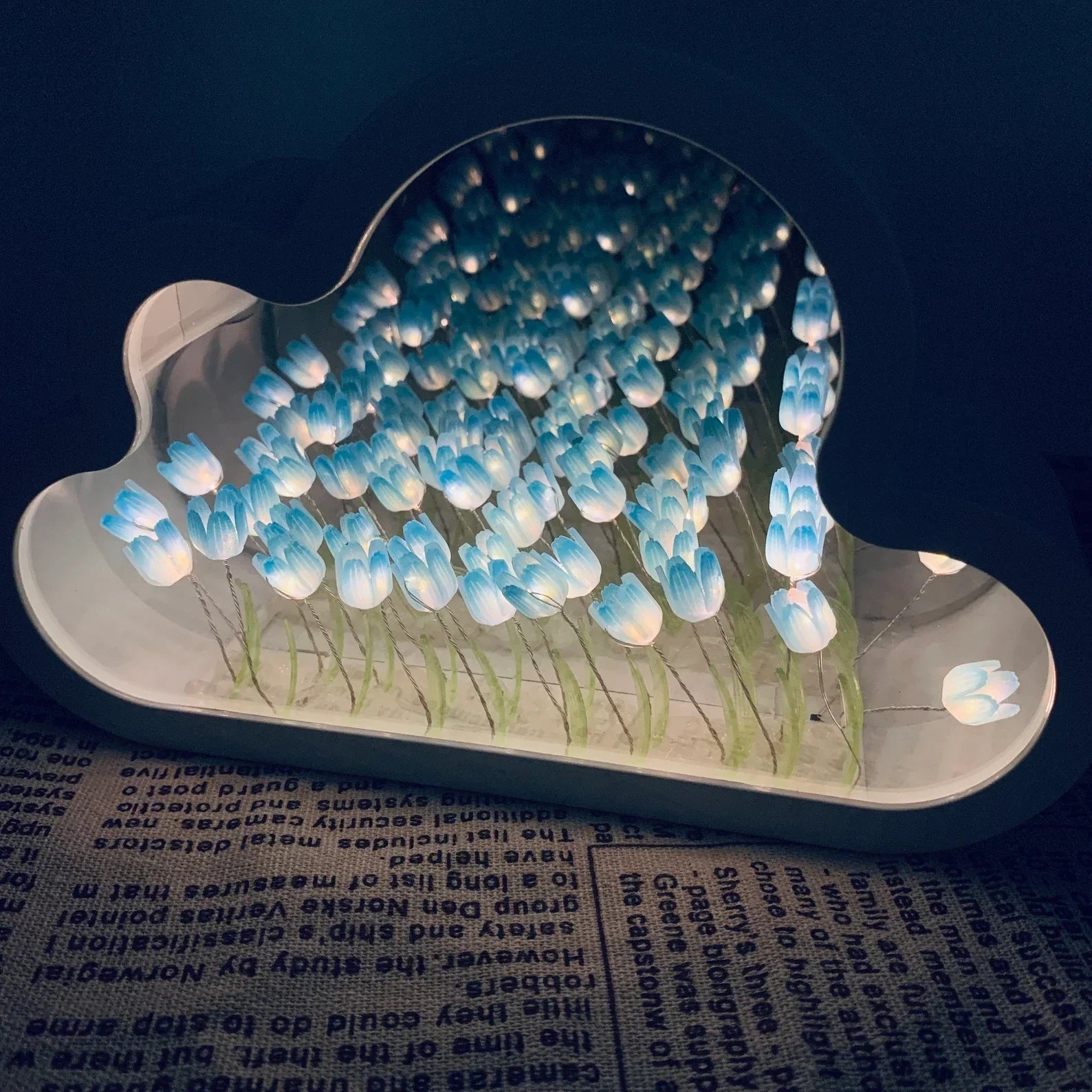 Handmade DIY Cloud Tulip Mirror Night Light