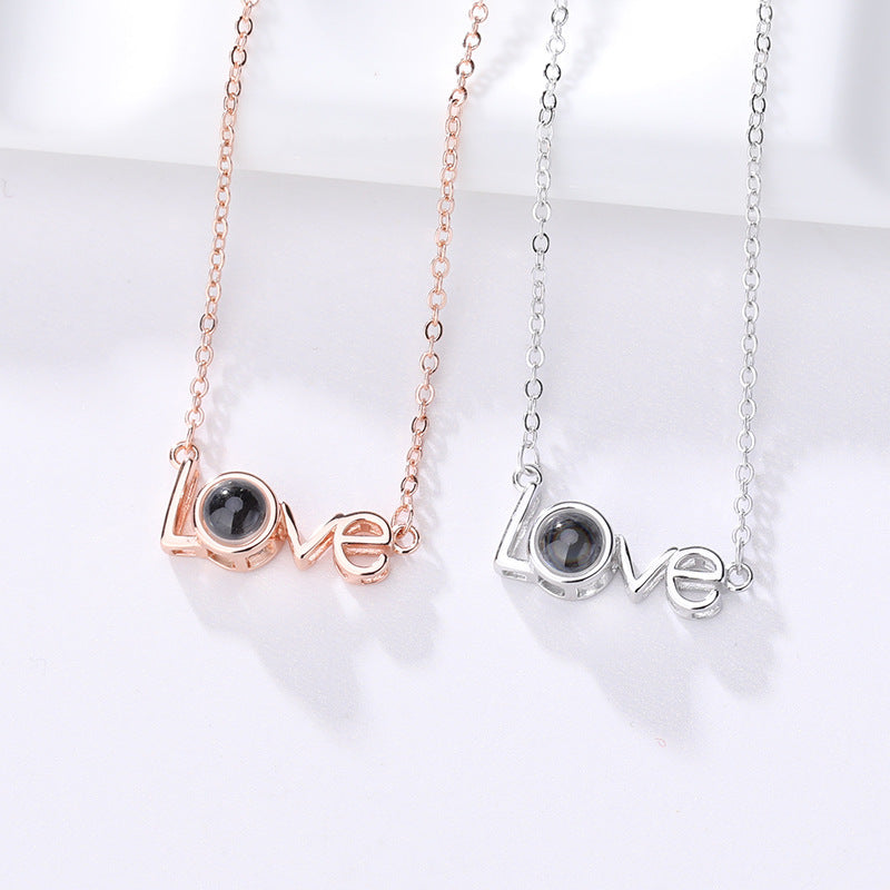 Customized  LOVE Projection Necklace