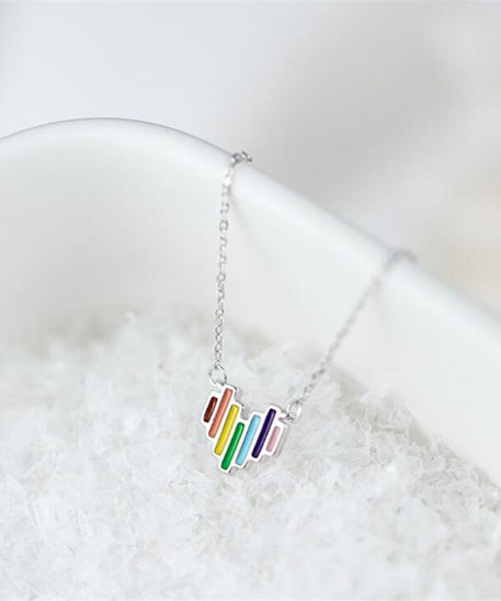 Chic Rainbow Heart Love Necklace