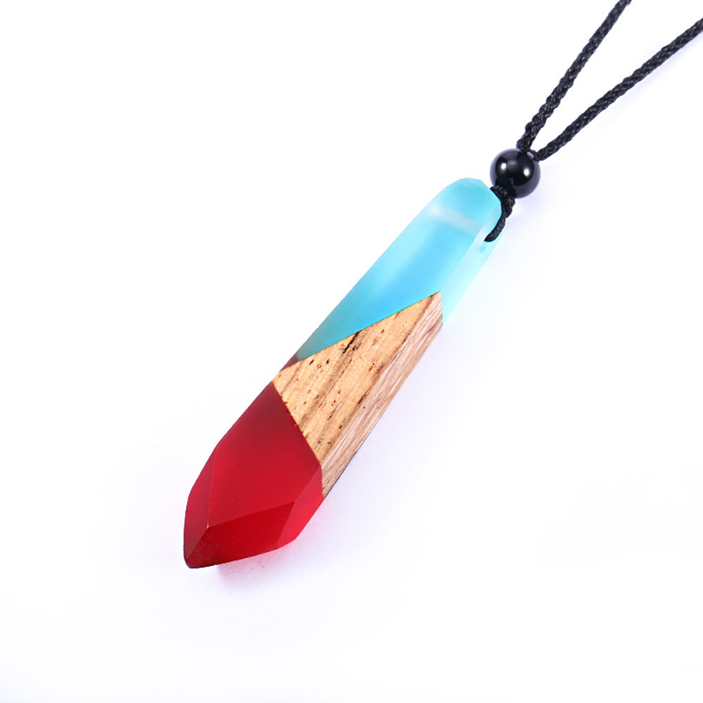 Lustrous Vintage Wood & Resin Necklace