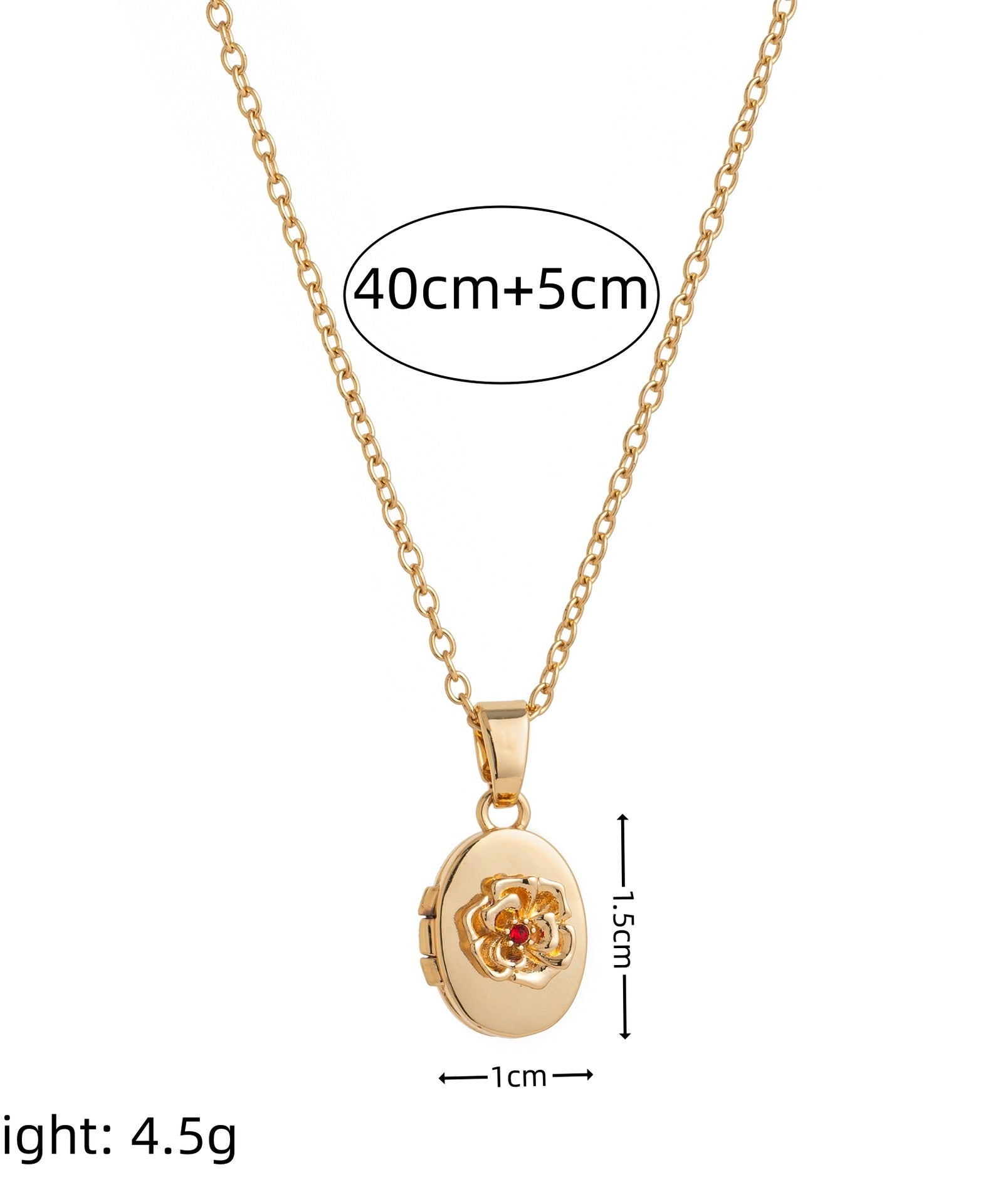 Floral Birthstone Photo Frame Necklace