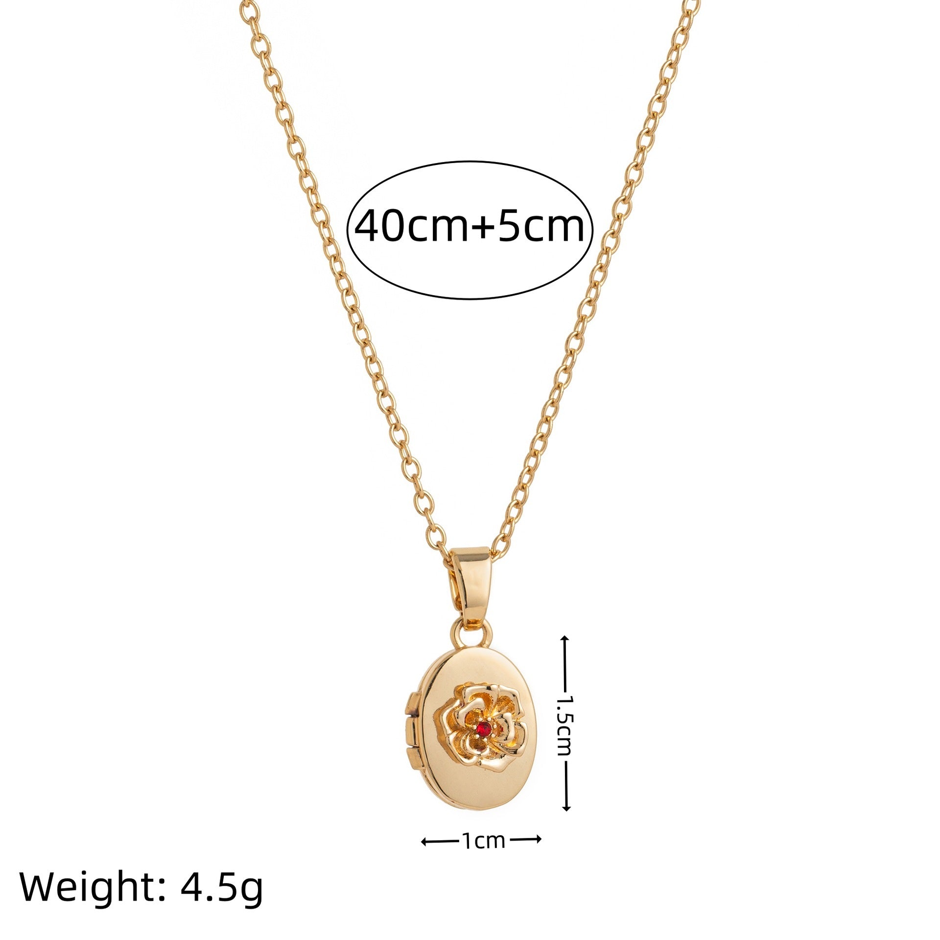 Floral Birthstone Photo Frame Necklace