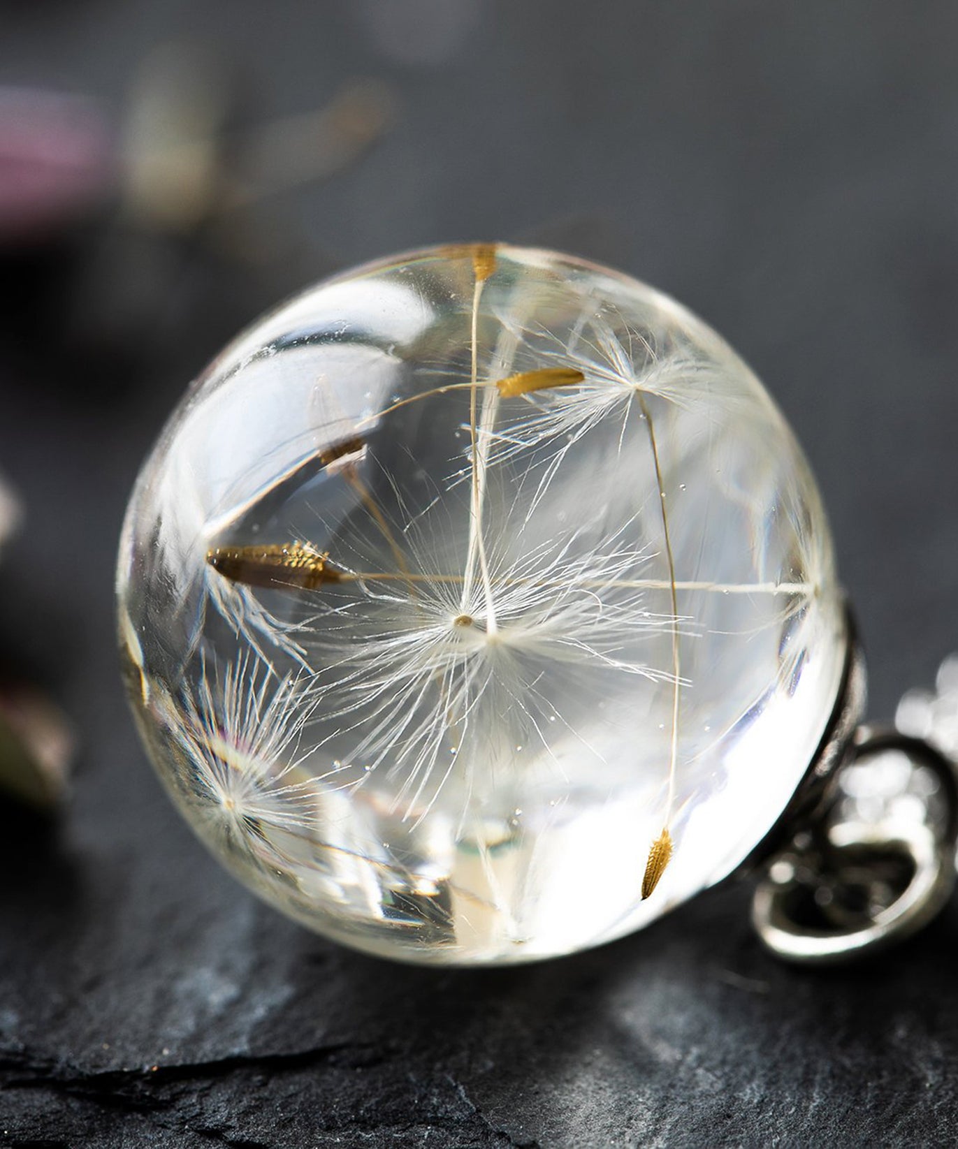 Botanic Resin Dandelion Flower Necklace