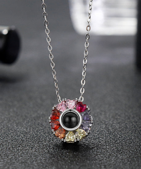 Heart Colorful Crystals Projection Necklace