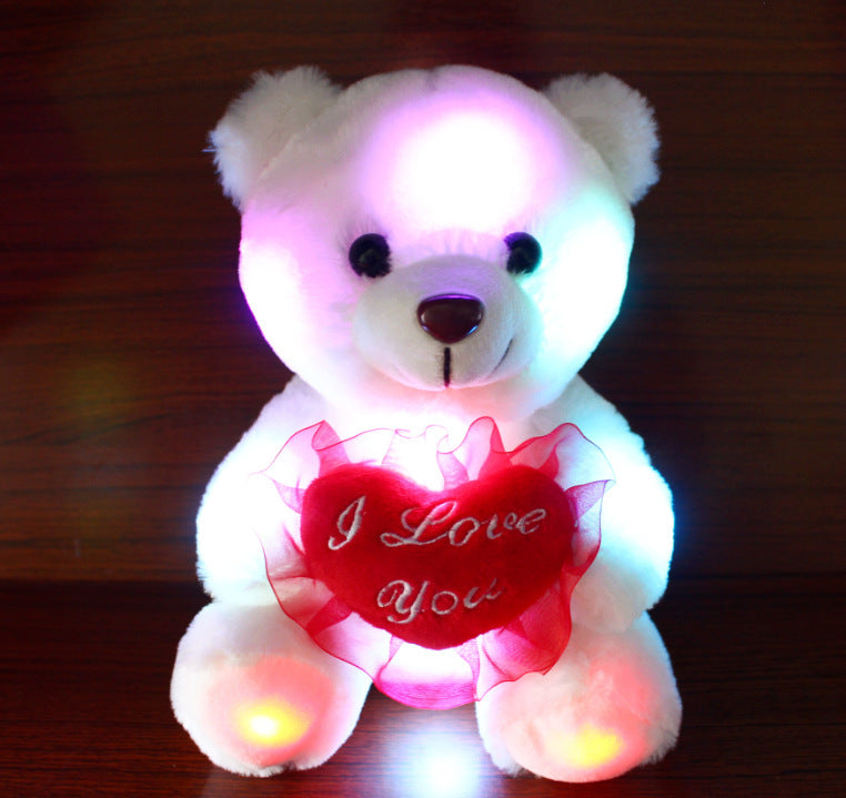 "I Love You" Colorful Bear Recording Hug Plush