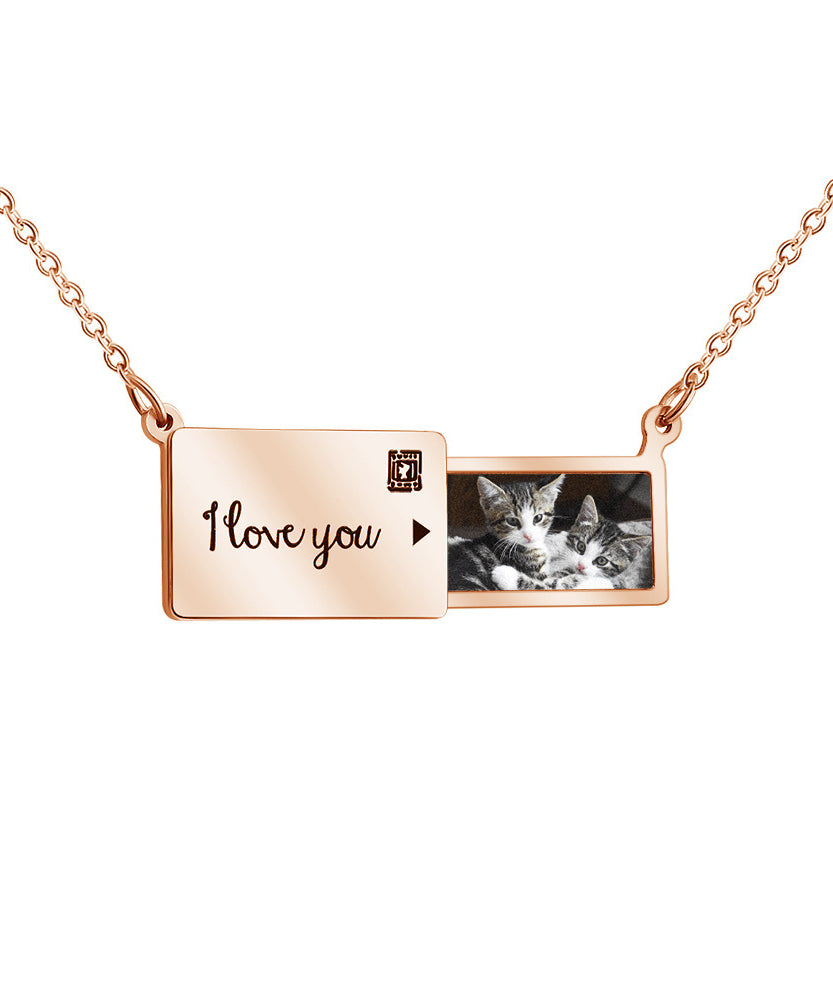 Customized Creative Pull-out Photo Box Necklace