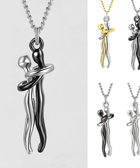 Passion Loving Couple Hugging Necklace
