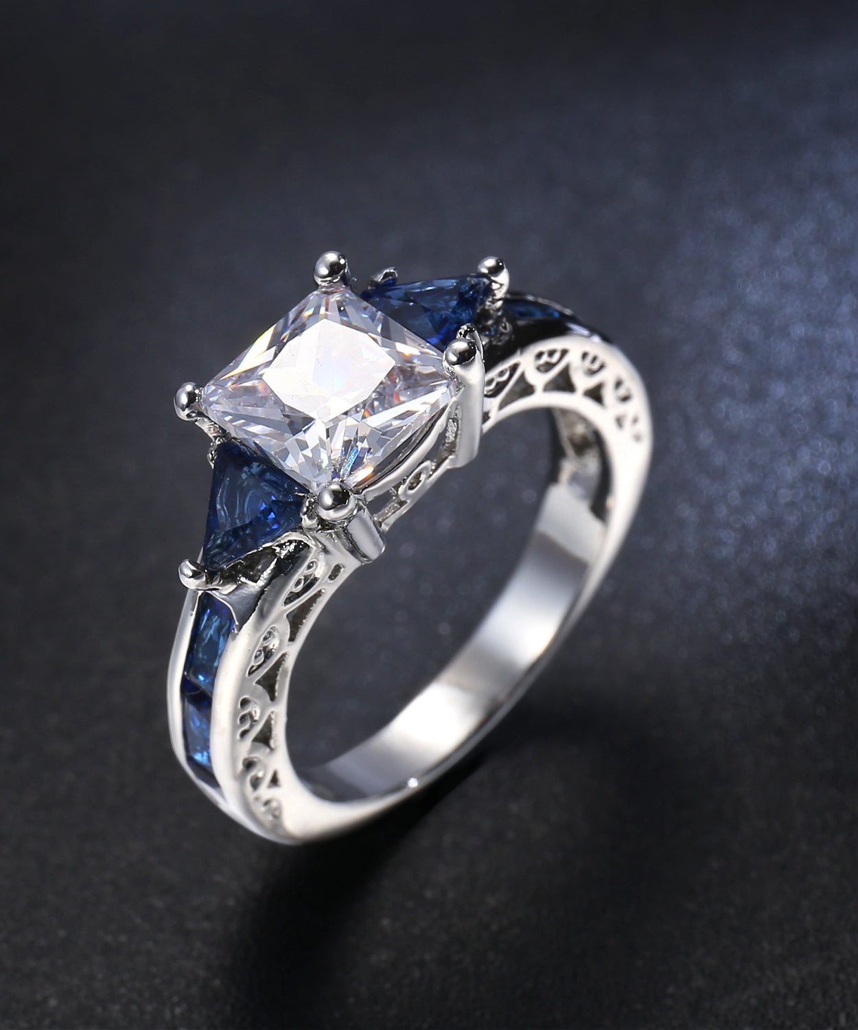 Brazen Rectangular Multi Color Ring