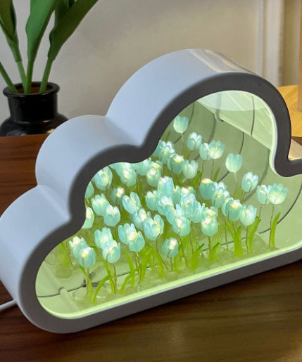 Handmade DIY Cloud Tulip Mirror Night Light