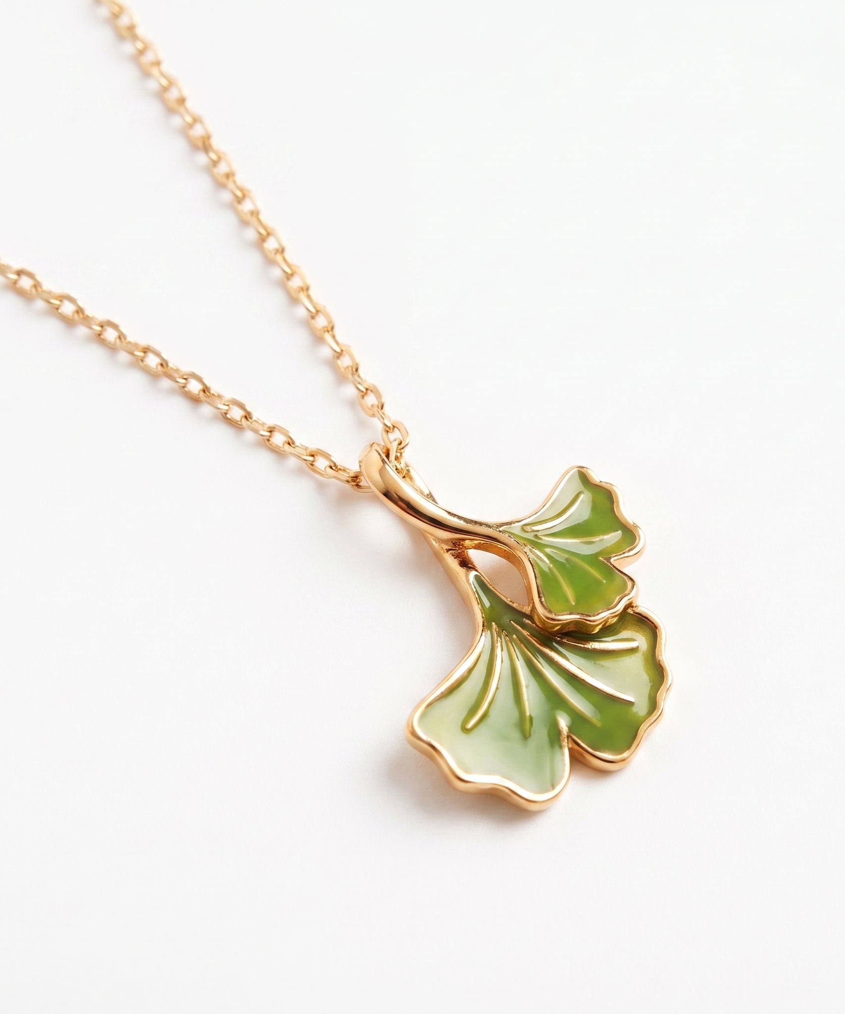 Autumn Winds Ginkgo Biloba Leaf Necklace