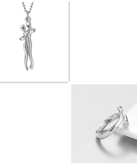 Passion Loving Couple Hugging Necklace
