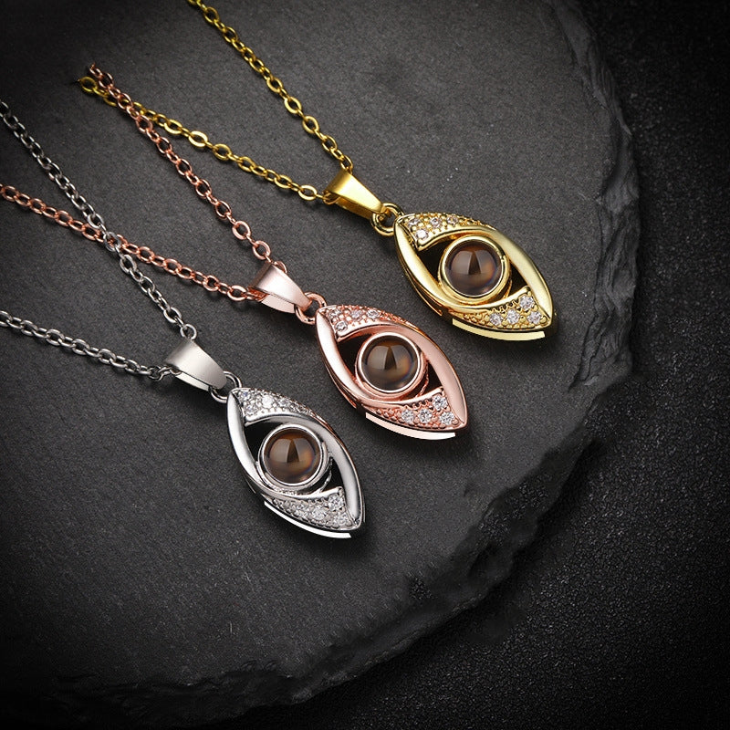 Customized Demon Eye Projection Necklace Pendant