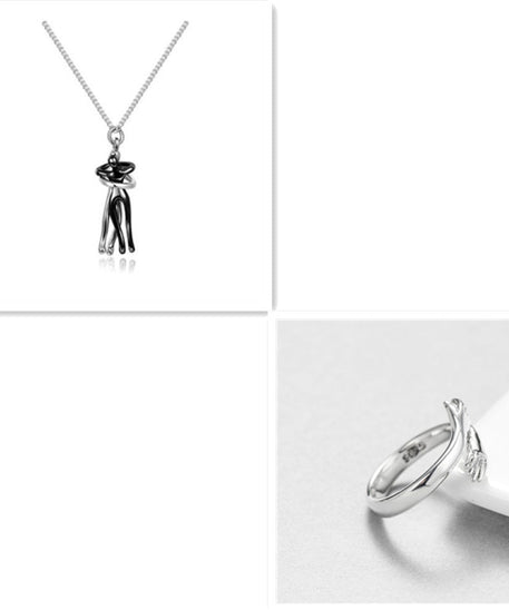 Passion Loving Couple Hugging Necklace