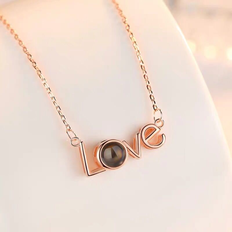 Customized  LOVE Projection Necklace