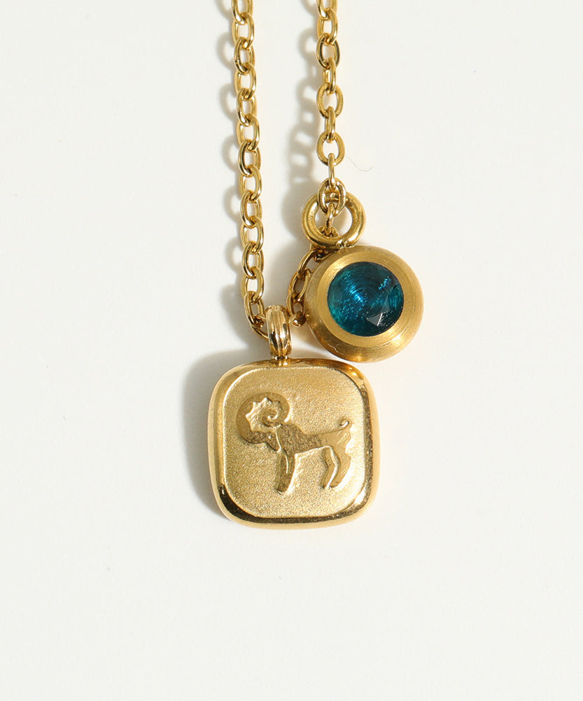 Constellation  Zodiac Birthstone Necklace