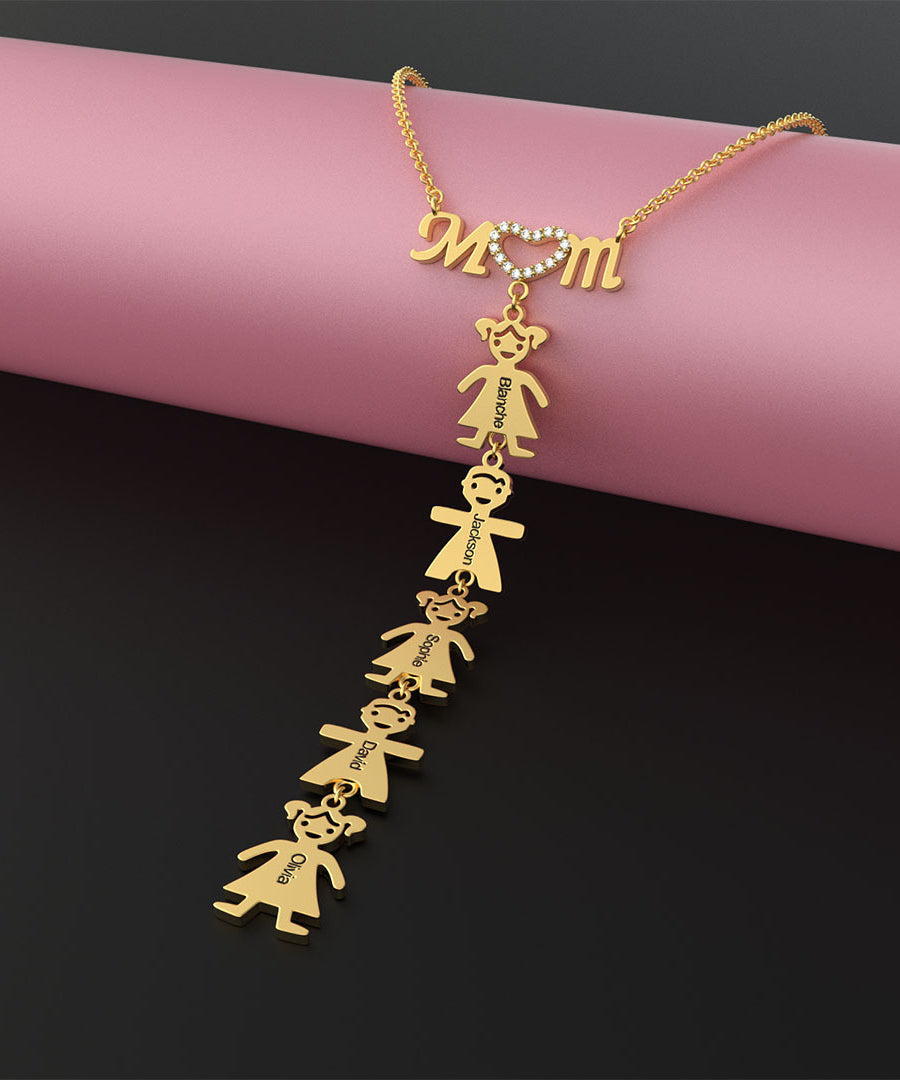 Personalized "Kids & Mom" Necklace