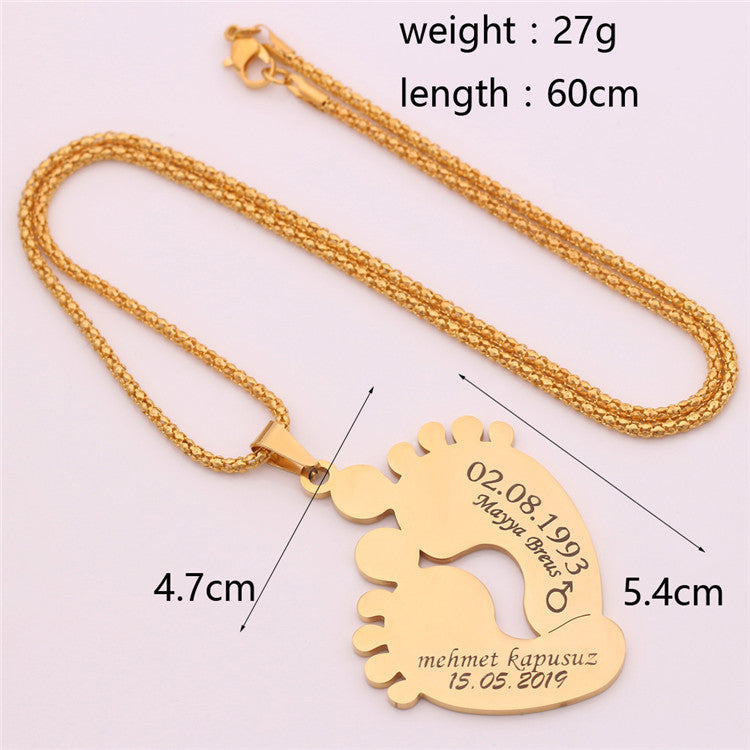 Personalized "Baby Foot Steps" Necklace