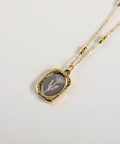 Polished Birthday Flower Mirror Necklace