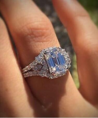 Princess Cut Crystal Stone Ring