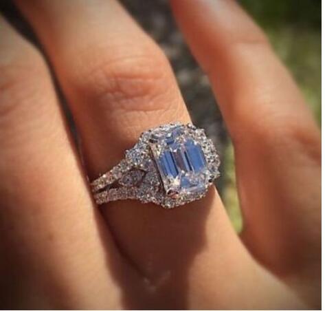 Princess Cut Crystal Stone Ring