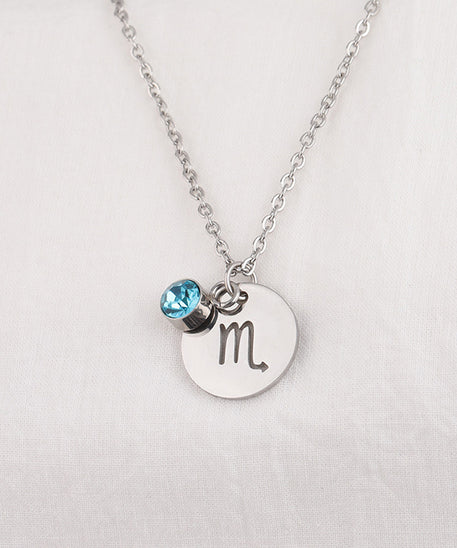 Birthstone necklace of 12 constellations