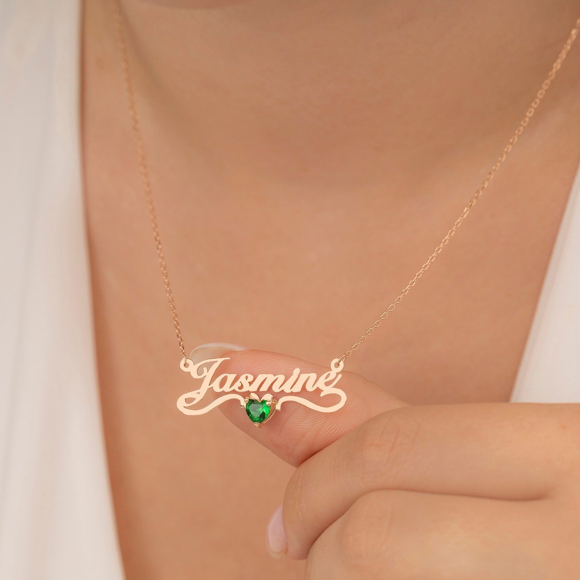 Customized Gleam Crystal Name Necklace