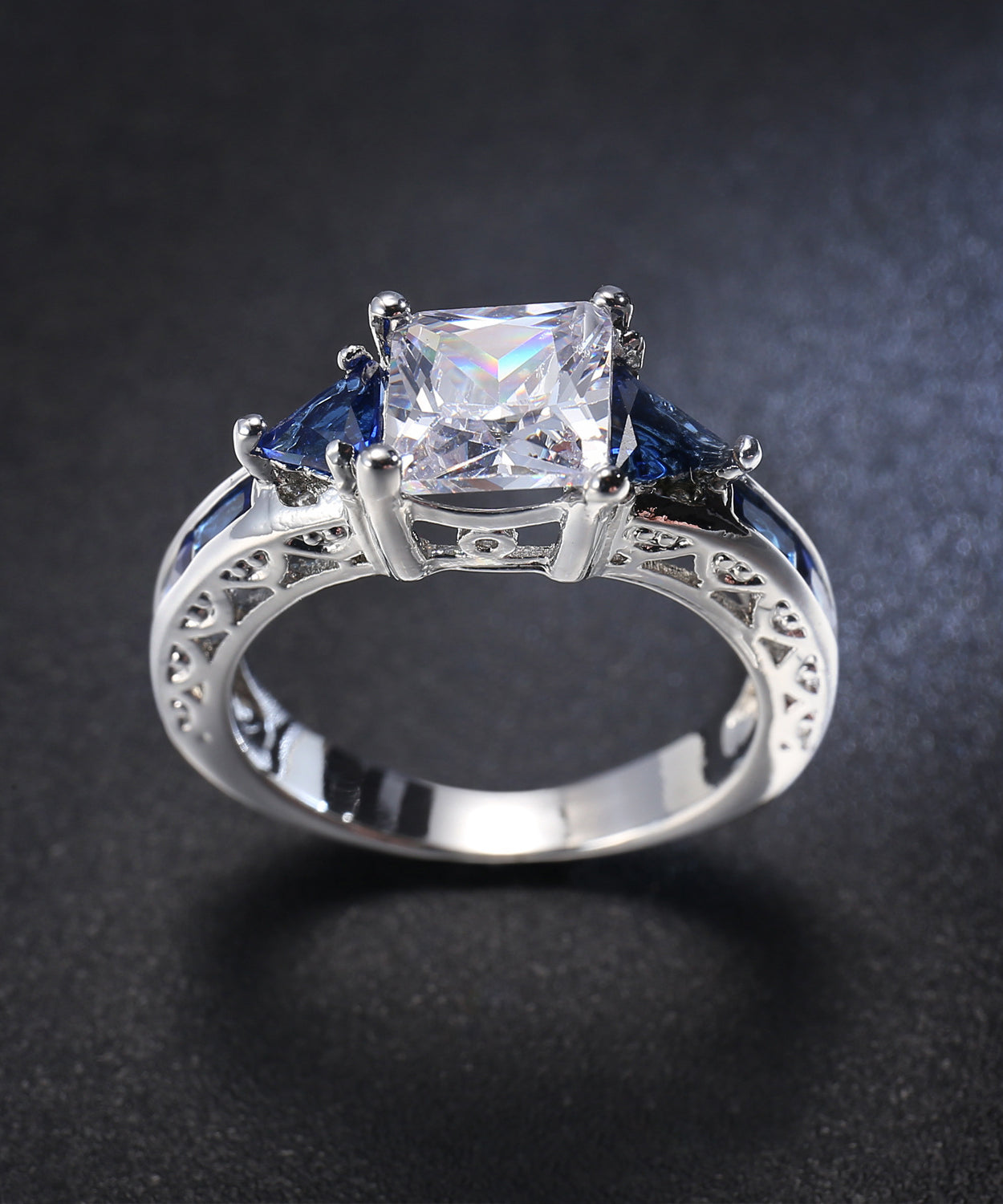 Brazen Rectangular Multi Color Ring