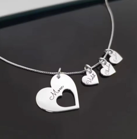 Family Customized Name Heart Shaped Necklace