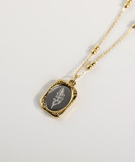 Polished Birthday Flower Mirror Necklace