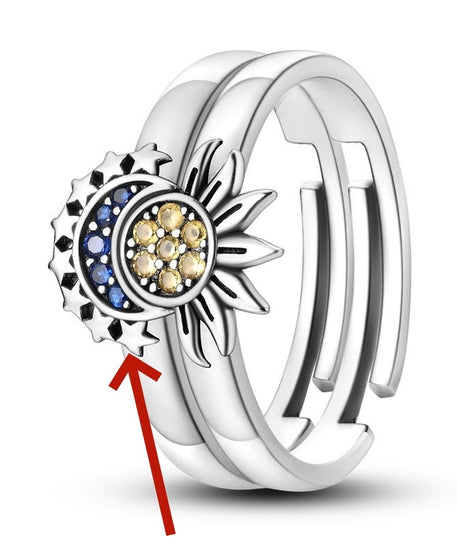 Sun-kissed, Moon-drenched Couple Rings