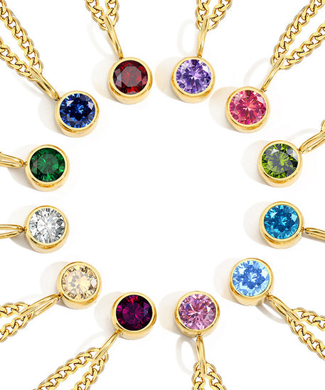 Prismatic Diamond Birthstone Necklace