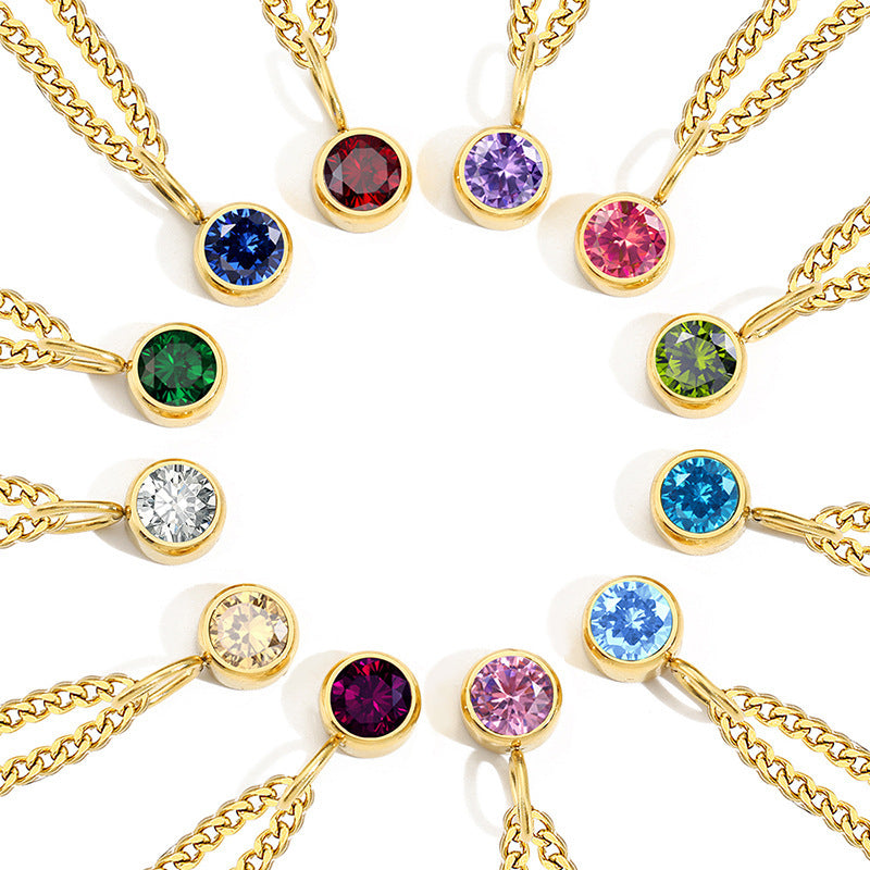 Prismatic Diamond Birthstone Necklace