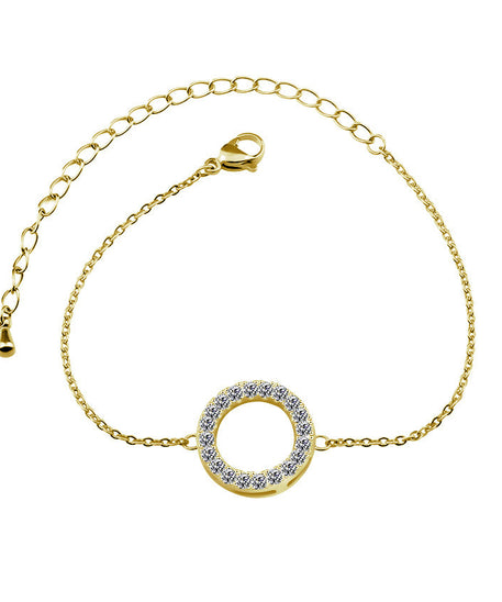 Geometric Round Crystal Encrusted Bracelet