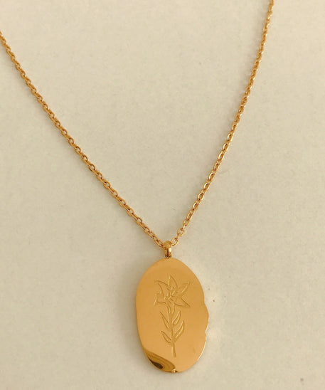 THINK WE HAVEStainless Steel December Flower Birth Necklace Month